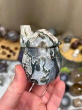 Load image into Gallery viewer, Cute Moss Agate House with Chimney
